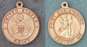 St. Christopher Army Gold Filled Medal