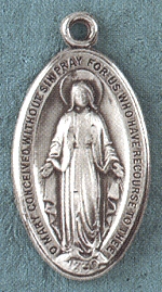 Miraculous Medal Sterling Silver 1.25 In.