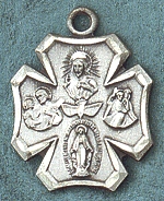 Large 4-Way Medal in Sterling