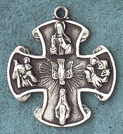 Sterling Holy Spirit 4-Way Medal