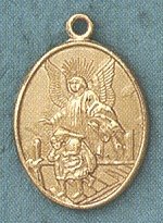 Guardian Angel Gold Filled Medal 13/16 In.