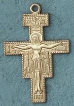 14kt Gold San Damiano Cross 1 3/8 In.