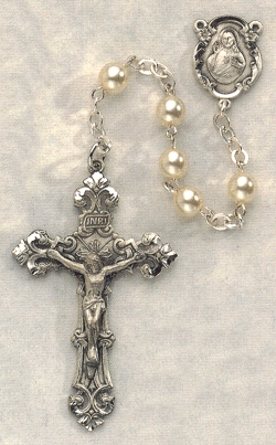 Pearl And Silver Rosary