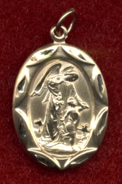 Large, Oval 14Kt. Gold, Guardian Angel Medal