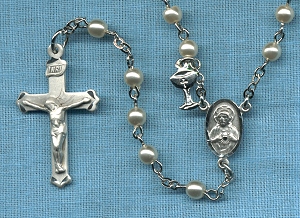 Rosary First Communion Rhodium Finish