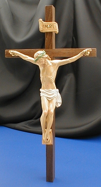 Walnut Crucifix w/ Italian Corpus