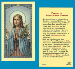 Prayer To St. Maria Goretti: Holy Card