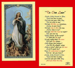 Our Lady: Holy Card