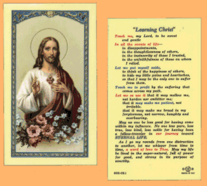 Learning Christ: Holy Card