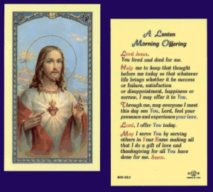 Lenten Morning Offering: Holy Card