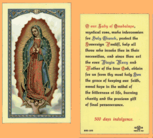 Our Lady Of Guadalupe: Holy Card