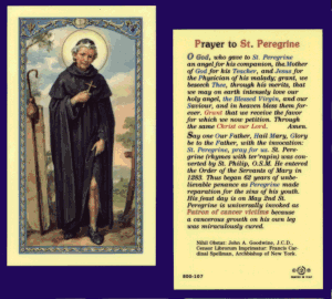 Prayer To Saint Peregrine: Holy Card