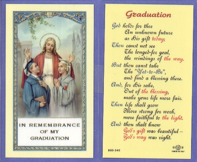 Graduation Holy Card