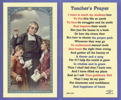 Teacher's Prayer Holy Card