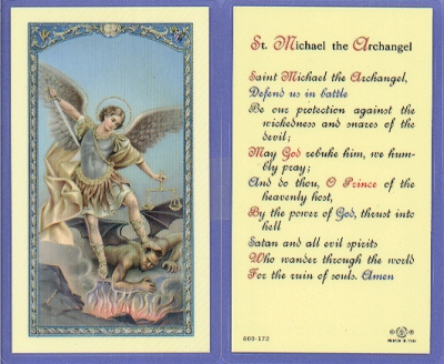 St Michael Holy Card