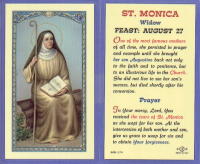 St Monica Holy Card