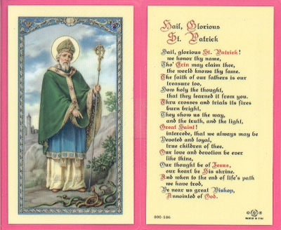 St Patrick Holy Card