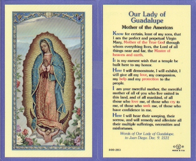 Guadalupe Holy Card