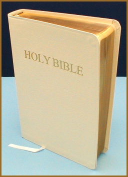 New American Bible - White Leather