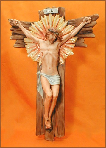 Porcelain Capodimonte Starburst Crucifix - 19.5 Inch