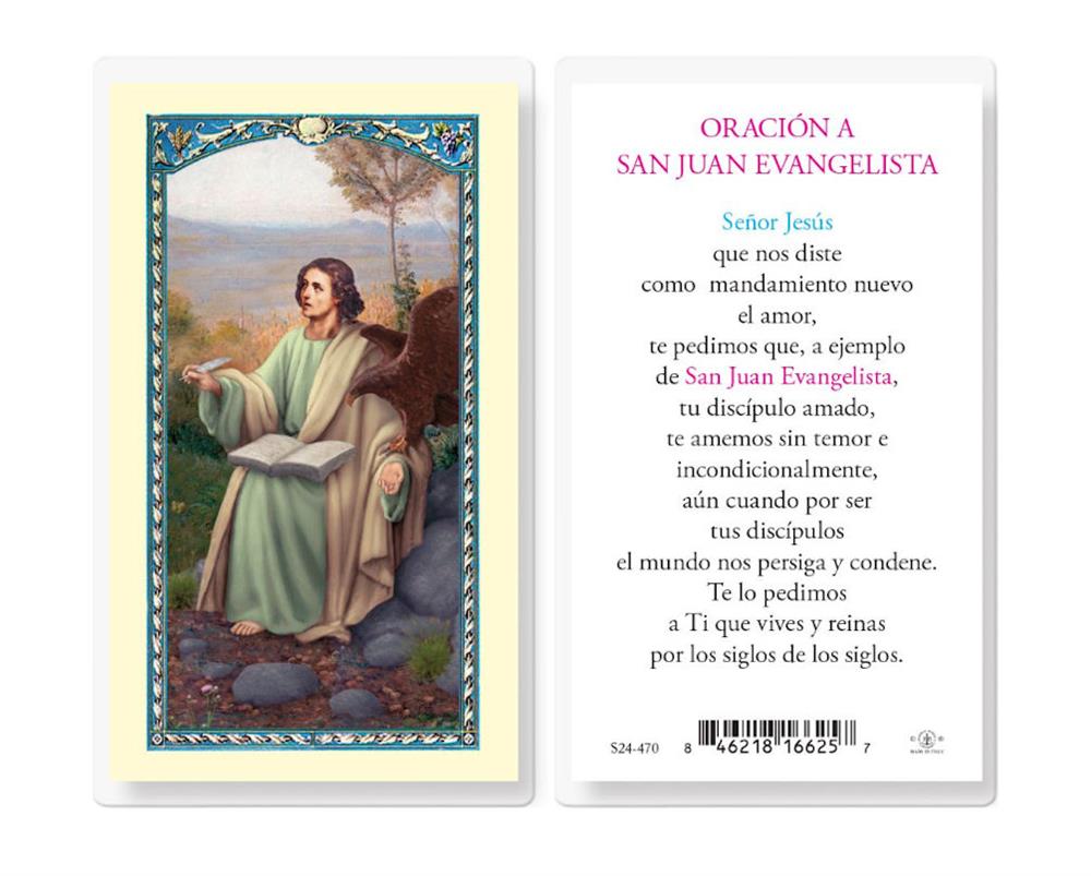 Oracion A San Juan Evangelist Estampas Sagradas Laminadas Paquete De