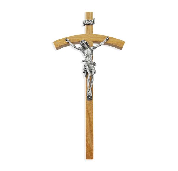 10 Oak Wood Cross With Pewter Corpus 28929