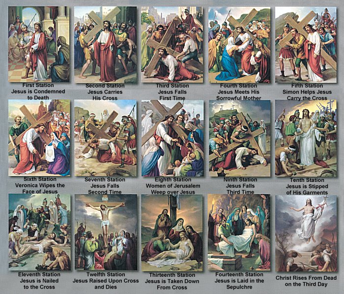 Stations Of Cross Poster Set 15 Pcs 4 X 6 