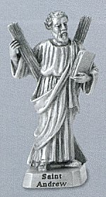 St Andrew Pewter Statue - 2 3/8 Inch